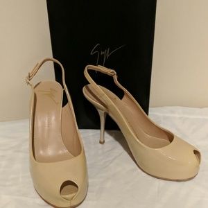 Giuseppe Zanotti Beige Slingback Shoes 37.5